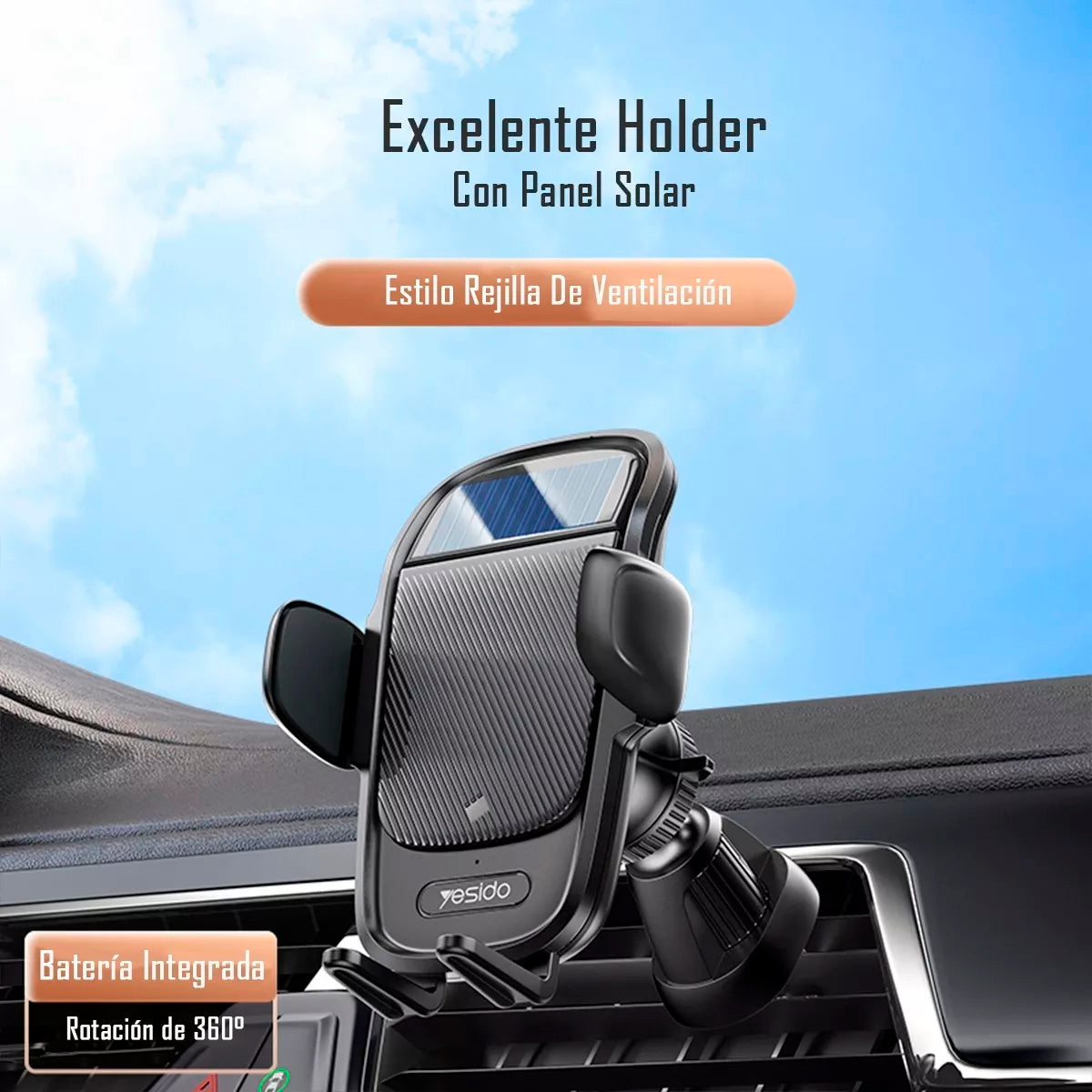 Soporte Holder De Rejilla Con Panel Solar Yesido C164