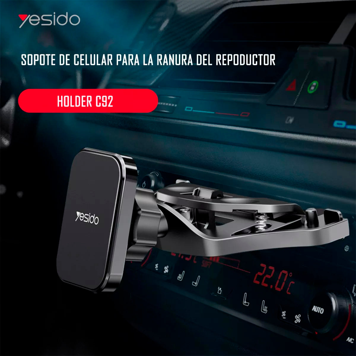 Soporte Holder Celular Para Ranura De Cd Auto Yesido C92