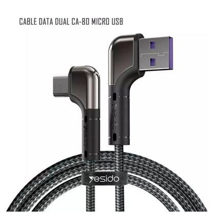 Cable Micro Usb Data Dual Angulo Yesido Ca-80