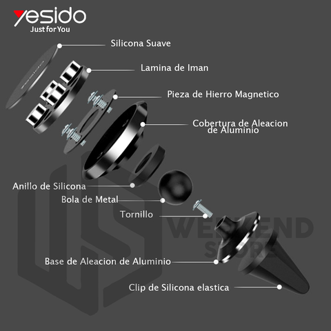 Soporte Holder Porta Celular Magnetico Marca Yesido C49