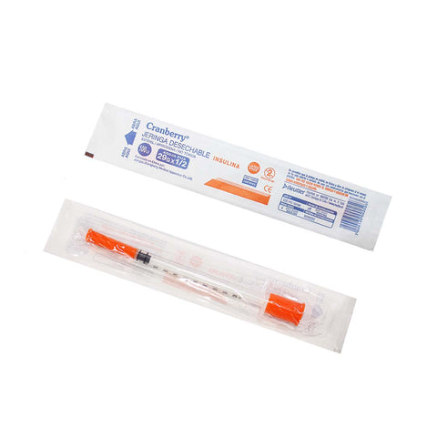 Jeringa Desechable Insulina 29g X 1/2 Cranberry - 100 Unds