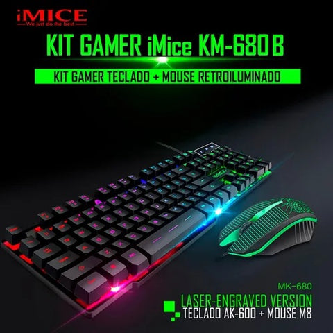 Kit Gamer Premium Imice Km-680 Mouse + Teclado