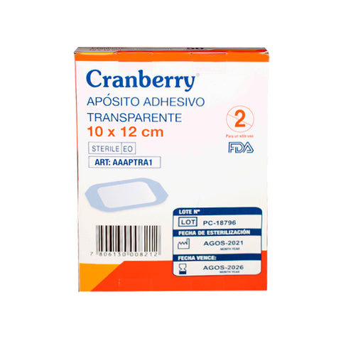 Apósito Adhesivo Transparente Cranberry 10x12 Pack De 5 Und
