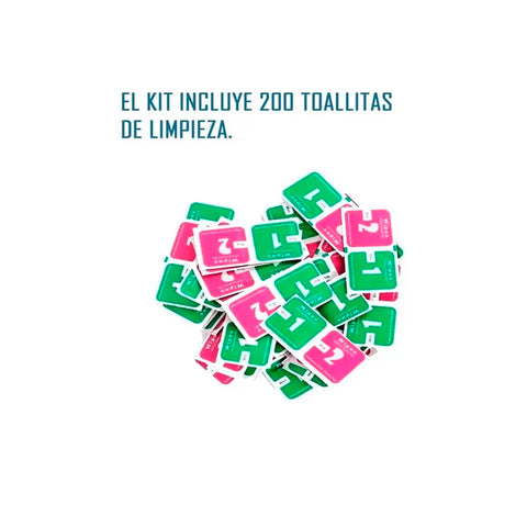 Kit De 200 Toallitas De Limpieza Humedas Y Secas + Paleta